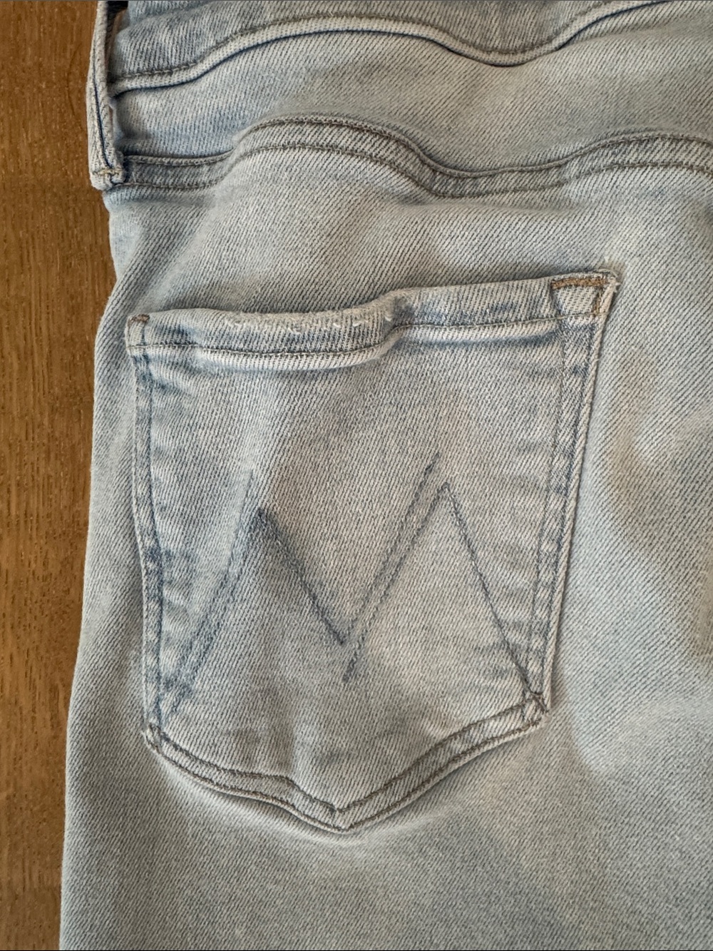 MOTHER The Mid Rise Dazzler Crop Fray - Light Blue Cropped Frayed Hem Jeans - Picture 3 of 7